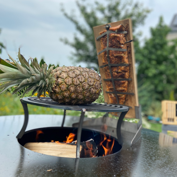 Hochwertige Outdoorküche mit Feuerschale Feuerplatte 85cm 8mm & Granit #656