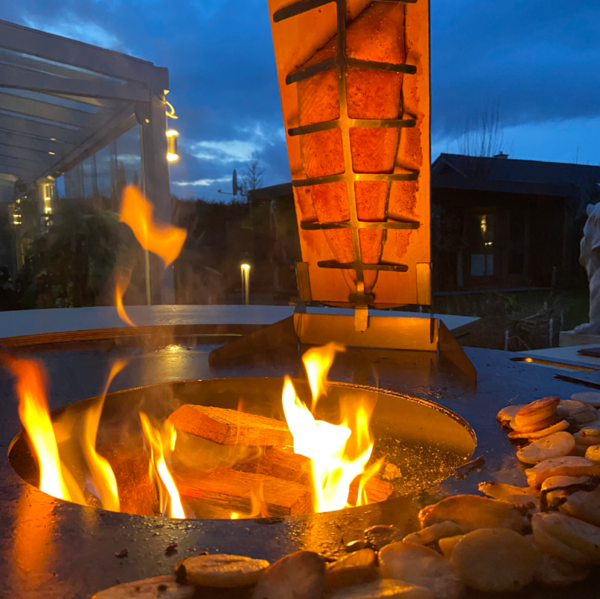 Hochwertige Outdoorküche mit Feuerschale Feuerplatte 85cm 8mm & Granit #676
