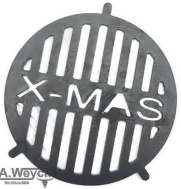 Feuerplatte 80cm 5mm X-Mas Weihnachten mit Grilleinsatz Grillrost X-Mas BBQ #221